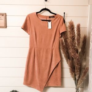 Blush suede dress. NWT!